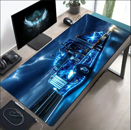 70X30 CM NEON TIR TEMALI KAYDIRMAZ TABAN SPEED YÜZEY OYUNCU MOUSE PAD GAMİNG