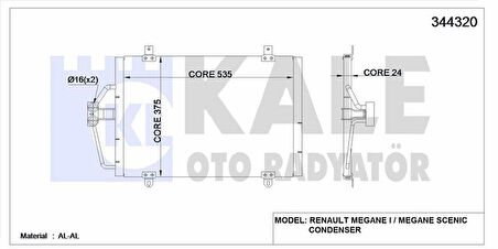 Renault Klima Radyatoru  Megane I 1.4 E 96 03 - Kale 344320