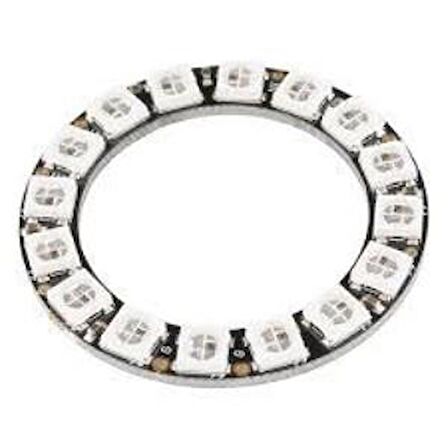 Neopixel 16 Rgb Led Halka Kartı Dahili Sürücülü - Neopixel Ring - 16 X Ws2812 5050 Rgb Led With Inte