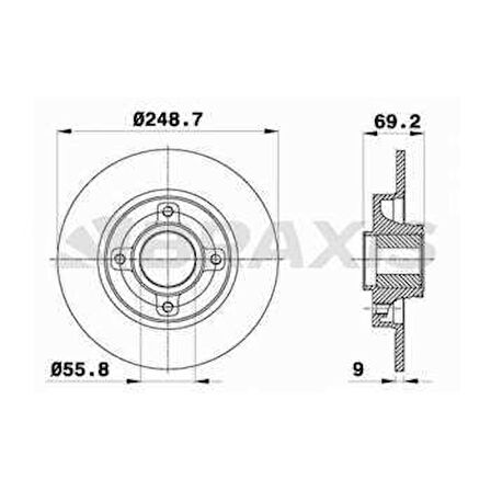 Psa Arka Fren Disk Aynası Sensor Halkası İle C4 C3 Picasso Ds3 C3 III P207 P307 P208 P2008 1.4 16v / 1.6 - Braxıs Ae0055