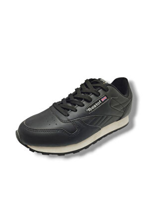 Best Of 063 Deri Bağcıklı Kadın Sneaker Siyah Beyaz