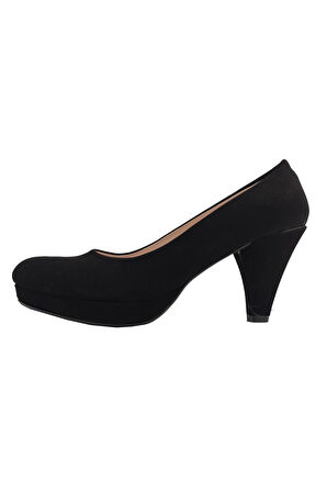 Zarif 3360 10mm Süet Platform Topuklu Stiletto Ayakkabı