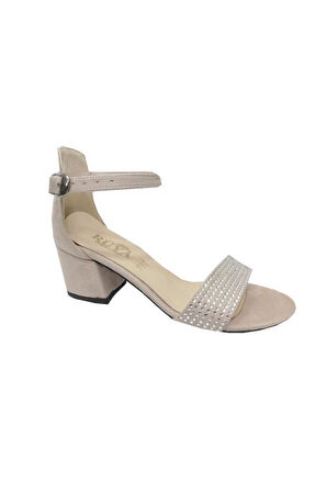 Punzoni Rüya 06 Süet Taşlı Fashion Kadın Sandalet