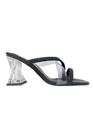 Shoes 103 Şeffaf  Uzun Topuklu Fashion Kadın Terlik