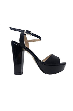 Serhat 8024-22 Parlak Deri 30mm Platform Topuklu Kadın Sandalet