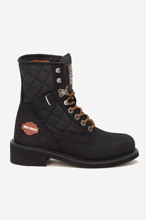 Harley Davidson New Worker Hakiki Nubuk Deri Bot 36-40 Black Nubuk