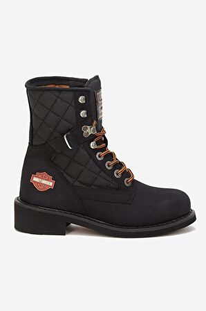 Harley Davidson New Worker Hakiki Nubuk Deri Bot 36-40 Black Nubuk