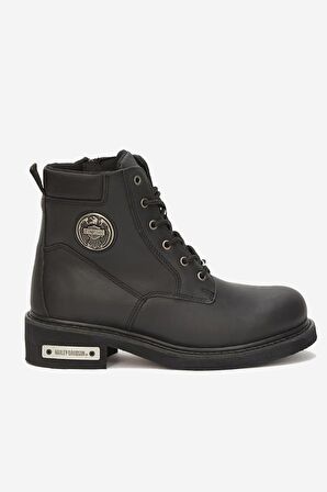 Harley Davidson Jim Hakiki Deri Bot 40-45 Black Yağlı Deri