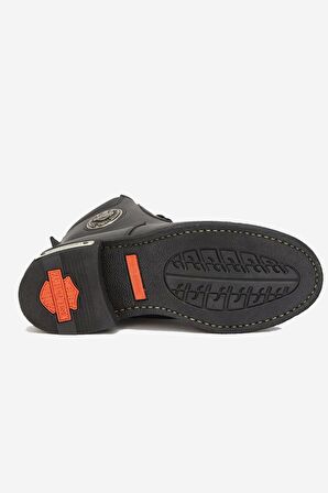 Harley Davidson Jim Hakiki Deri Bot 40-45 Black Yağlı Deri