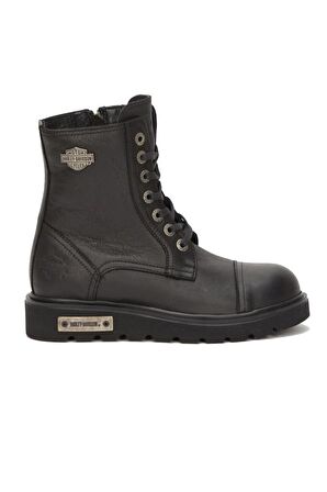 Harley Davidson Tums Hakiki Deri Bot 36-40 Black Baskılı Deri