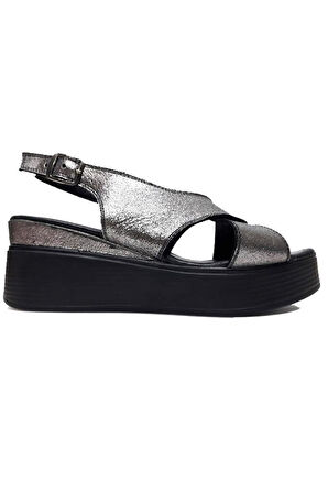 Freefour 0010 Hakiki Parlak Deri Fashion Kadın Sandalet