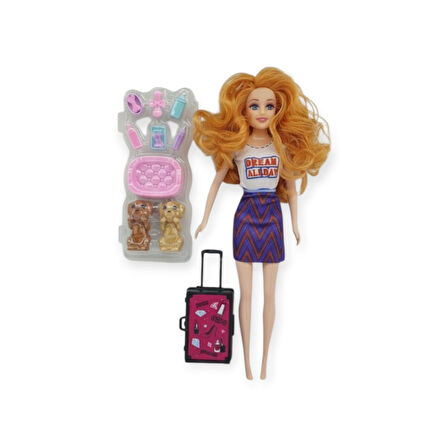 Puppy Bella 30 cm Bebek ve Köpek Bakım Seti - Mor Elbise