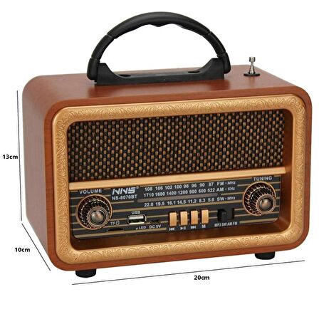 RADYO NOSTALJİ ŞARJLI BT/USB/SD/FM NNS NS-8070BT