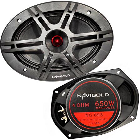 OTO MIDRANGE OVAL 6X9 650W 2 ADET NAVIGOLD NG-695