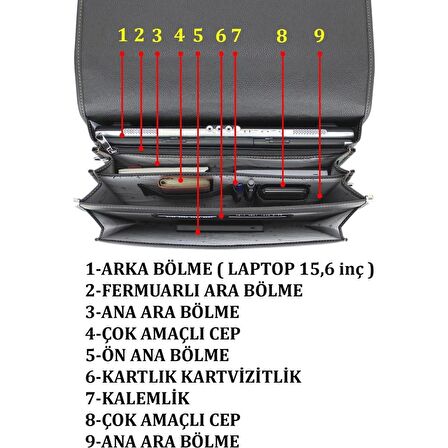 15.6" Notebook Laptop Bilgisayar Çantası Deri Laptop Evrak Çantası