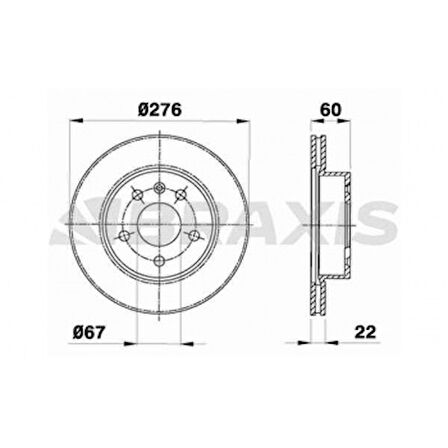Mercedes Fren Diski On V-Class 638/2 97>03 Vito 638 97>03 - Braxıs Ae0285