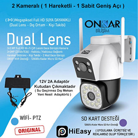 6Mp ( 3+3 ) WİFİ 2 Kameralı Kablosuz Güvenlik Kamerası