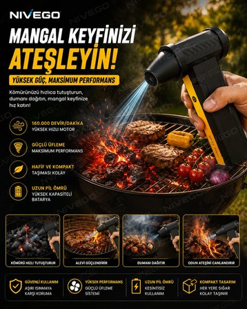 Nvg Turbo Jet Fan 160.000RPM Motorlu Elektrikli Hava Kompresörü 4 Vitesli Taşınabilir Yüksek Basınçlı Hava Üfleyici 10000mAh
