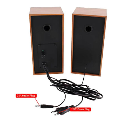 USB Girişli Ahşap Desen Subwoofer Bilgisayar Speaker Ofis Tipi Hoparlör