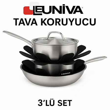 Tava, Tencere Ve Bor Cam Koruyucu Çizdirmez Keçe 3'lü Set SİYAH