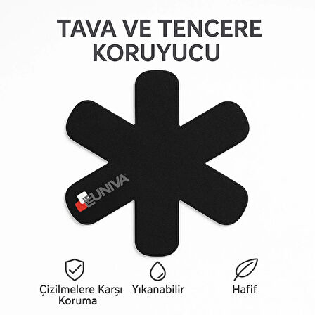Tava, Tencere Ve Bor Cam Koruyucu Çizdirmez Keçe 3'lü Set SİYAH