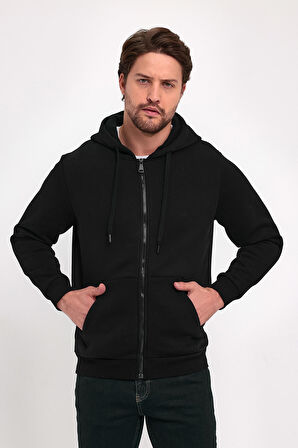 Rodi 3 İp Şardonlu Fermuarlı Kapuşonlu Sweatshirt RD24KE054901