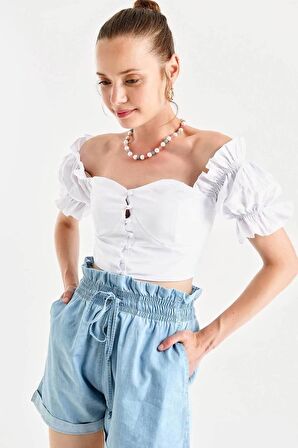 Rodi Kadın Beli Lastikli Denim Şort RD23YB145316