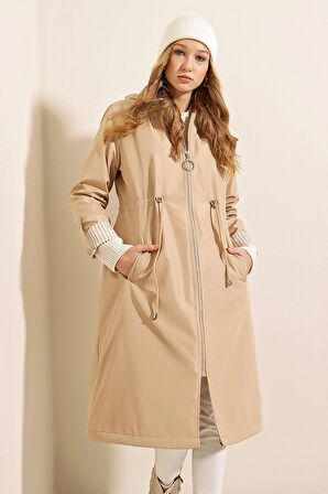 Rodi Kadın Leopar Kol Katlamalı Trenchcoat DS22YB119091