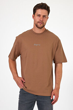 Erkek Önü Baskılı Bisiklet Yaka T-shirt 2702