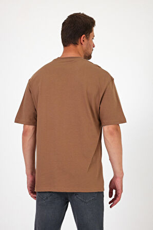 Erkek Önü Baskılı Bisiklet Yaka T-shirt 2702
