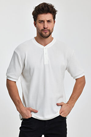 Rodi Erkek Önü Düğmeli Bisiklet Yaka T-shirt RD24YE002737