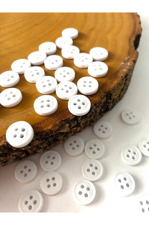 11,5 MM (18 BOY)BEYAZ POLYESTER DÜĞME (30 ADET)