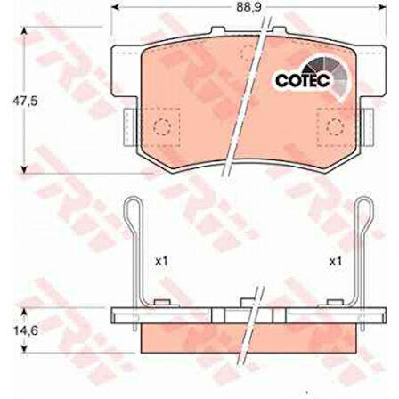 Honda Arka Fren Balatası Accord 90>98 Legend 97>91 Prelude 90>96 - Trw Gdb774