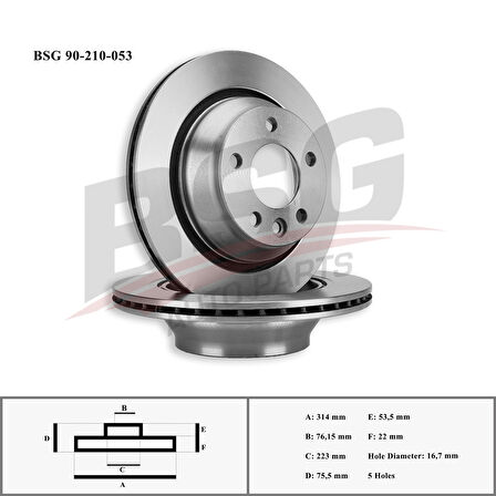 Vw Fren Diski Arka - Ddf1698 / Df4718s (adet Fiyat) - Bsg 90-210-053