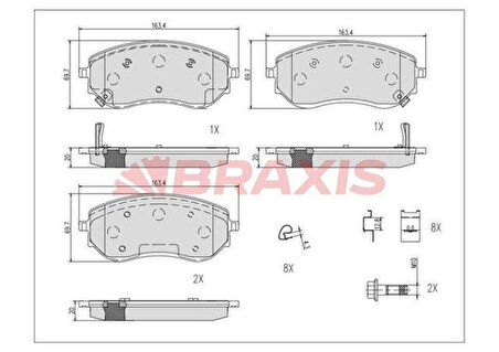 Mercedes Fren Balatası On X-Class 470 17> - Braxıs Ab0621