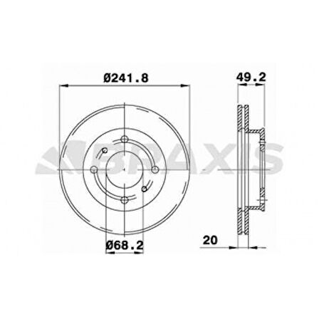 Nissan On Fren Diski Aynası Havalı Nissan Primera P10 90-96 (242x4) - Braxıs Ae0587