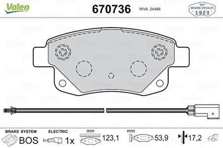 Ford Arka Fren Balatası Transıt V347 06> ( Fisli ) - Valeo 670736