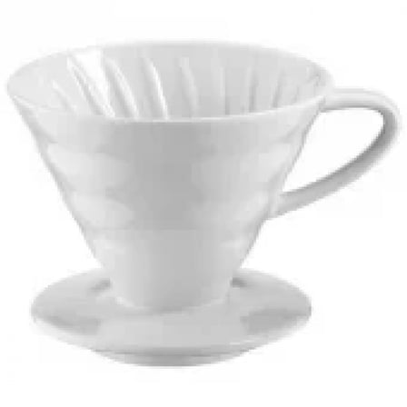 V60 Seramik Filtre Kahve Demleme Seti 600 Ml (Beyaz)