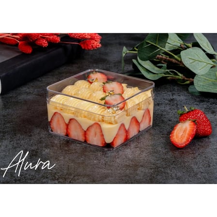 Alura Şeffaf Plastik Kapaklı Kutu 400 cc - (225 ADET)