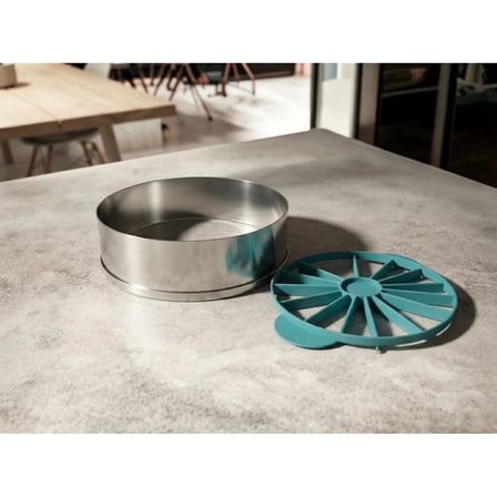 Tabanlı Cheesecake Çemberi 24 cm (H:6 cm) + Pasta Dilimleyici (10/12 Dilim) Set