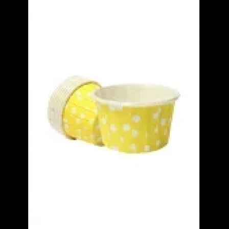 Pet Kapsül (50x39) Puantiyeli Sarı 25'li - İthal Krema Torbası Set