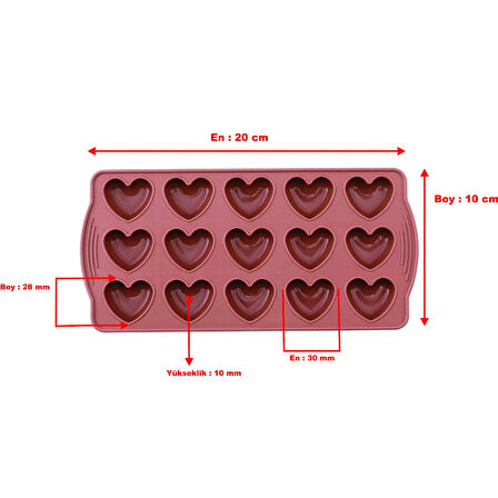 Silikon Kalp Buzluk ve Çikolata Kalıbı