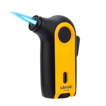Lubinski Tek Torch Pürmüz Çakmak Kesici Küllük Sarı Üçlü Puro Seti LB-728