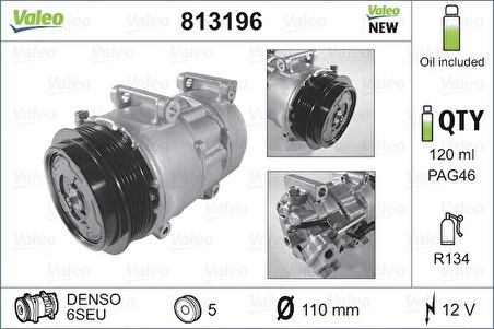 Mercedes Klima Kompresoru A-Class W169 04>12 B-Class W245 05>11 - Valeo 813196