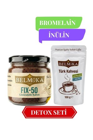 Detox Seti (Fix-50 Hindiba Kahvesi 120 g - Bromelain ve İnülin Katkılı Türk Kahvesi 100 g )