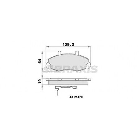 Ford On Fren Balatası Transıt T12 91>00 - Braxıs Ab0098