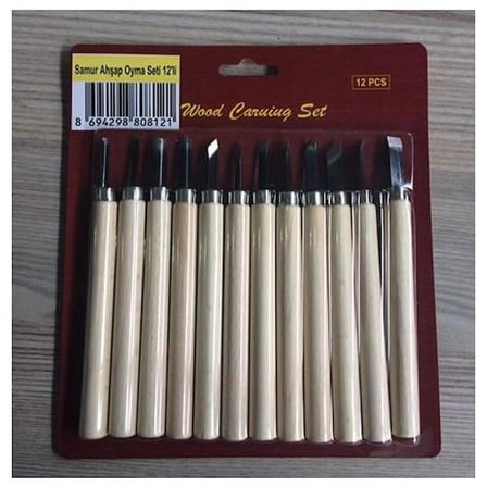 Samur Ahşap Oyma Seti 12'li Wood Curving Set