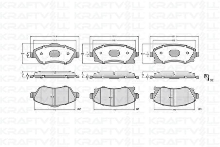 Opel Fren Balatası On Combo C Corsa C 1.3 1.7 Cdti 01 > Meriva 03 > Tigra 04 > - Kraftvoll 07010031