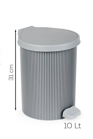 Porsima 0706 Still Antrasit 10 Litre Pedallı İç Kovalı Yuvarlak Banyo & Mutfak Çöp Kovası