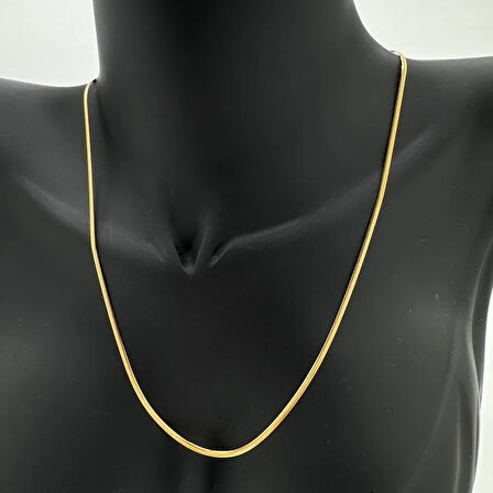 Çelik İnce İtalyan Zincir Unisex Gold Kolye - Gold